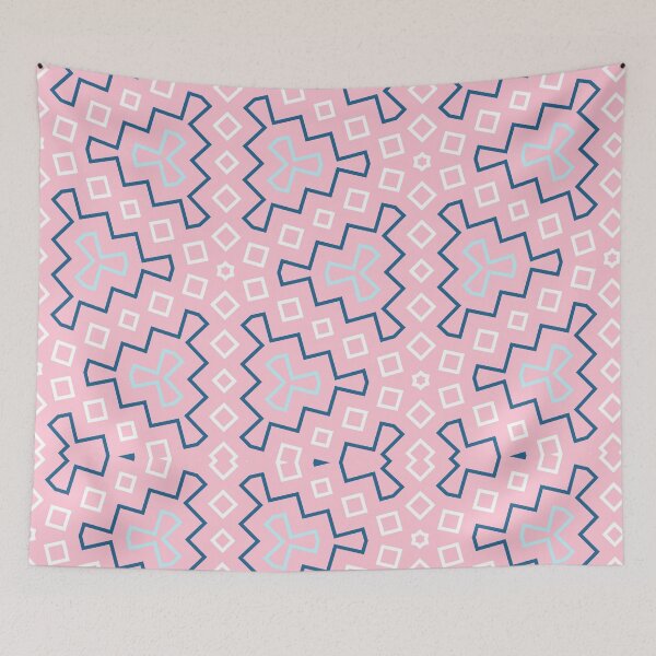 Item preview, Pink Blue Geometric Pattern | Zigzag Aztec Tribal Symmetrical Boho Art Design designed and sold by ArtifexStudios.