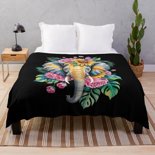 Item preview, Elephant Floral Animal Face Elephant Lovers designed and sold by angolinnArt.