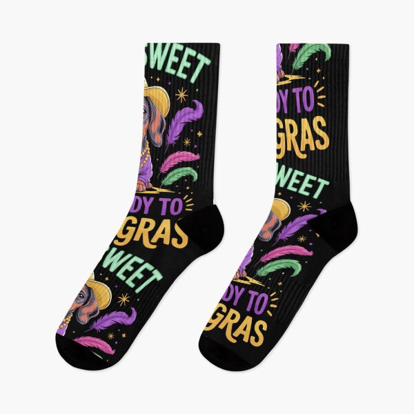 Item preview, Its Mardi Gras Y_all Sweet Short Wiener Dachshund Dog Lover designed and sold by TikCore.
