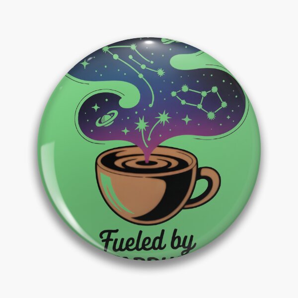 Item preview, Fueled by Stardust & Caffeine Sticker – Cosmic Galaxy Coffee Space Art designed and sold by StickerNexa.