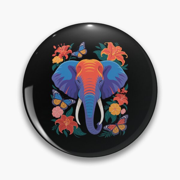 Item preview, Elephant Floral Boho Butterfly Tropical Portrait designed and sold by angolinnArt.