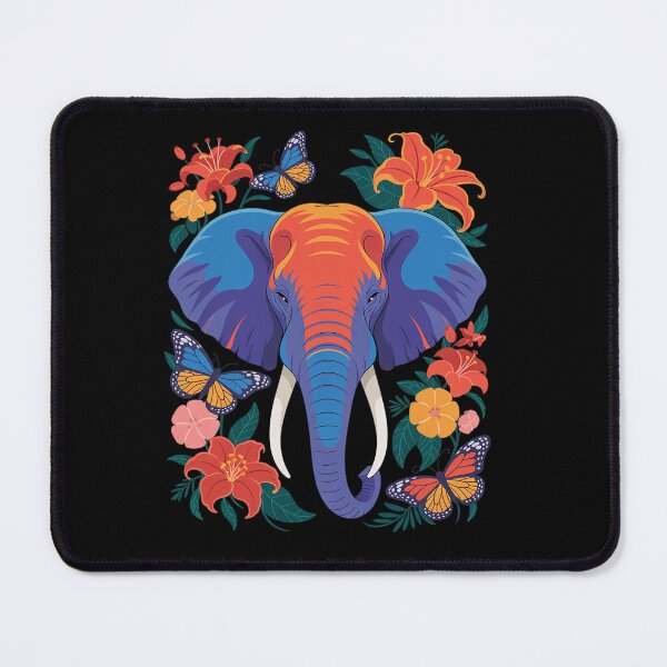 Item preview, Elephant Floral Boho Butterfly Tropical Portrait designed and sold by angolinnArt.