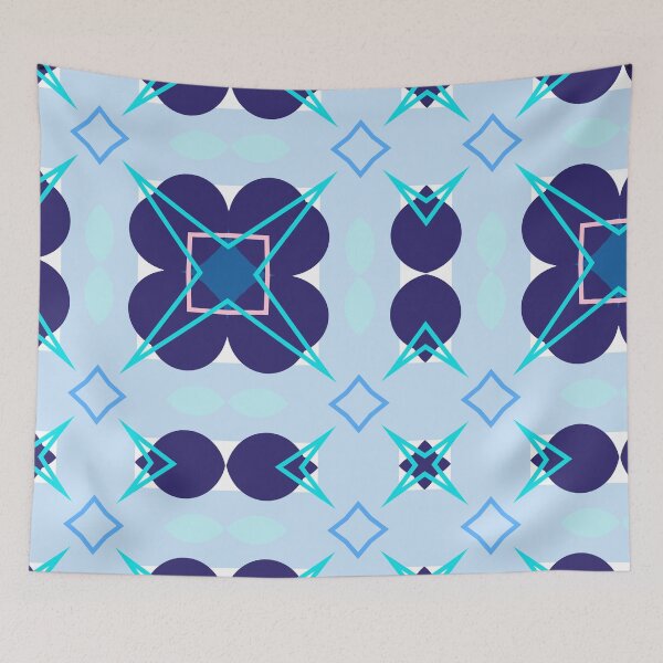 Item preview, Geometric Blue Purple Pattern | Modern Abstract Symmetrical Design Wallpaper Art designed and sold by ArtifexStudios.