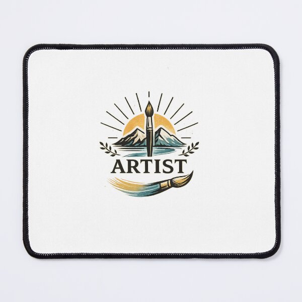 Item preview, Artist Nature Logo – Creative Paint Brush Landscape Design designed and sold by ArtVoyageShop.