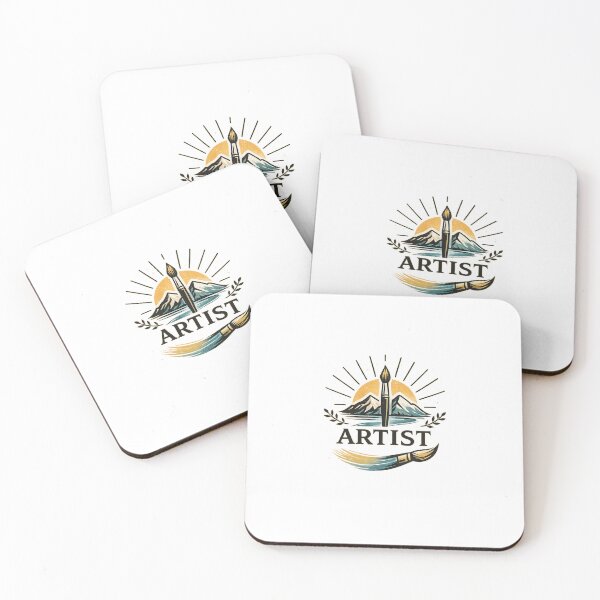 Item preview, Artist Nature Logo – Creative Paint Brush Landscape Design designed and sold by ArtVoyageShop.