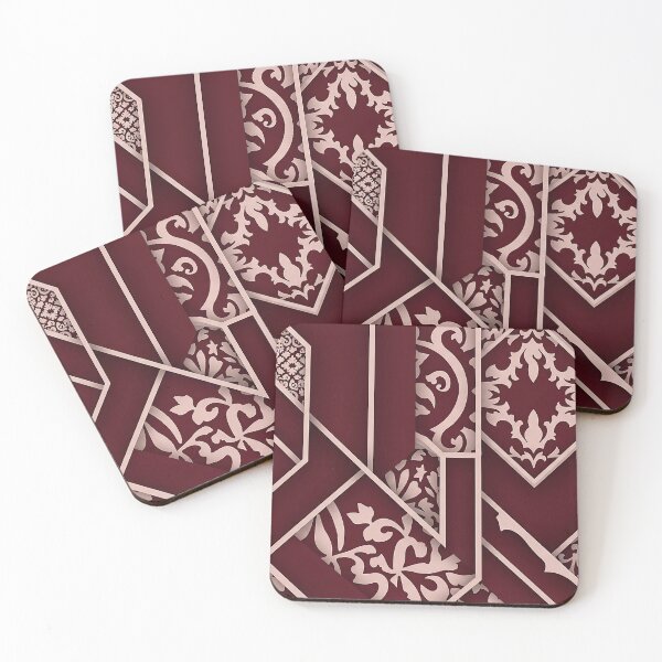 Item preview, Sophisticated Burgundy Blush Layered Geometric Design designed and sold by ArtifexStudios.