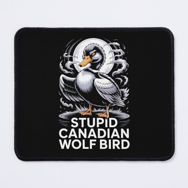 Item preview, Stupid Canadian Wolf Bird - Confident Standing Orange Accent Moon Design designed and sold by DarylWelsh2024.