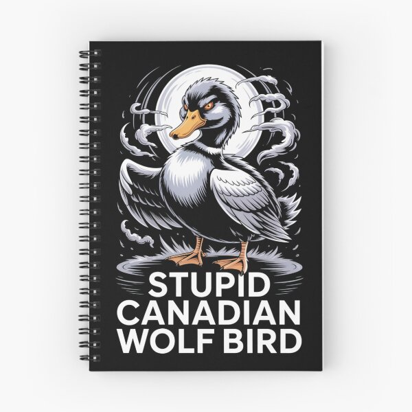 Item preview, Stupid Canadian Wolf Bird - Confident Standing Orange Accent Moon Design designed and sold by DarylWelsh2024.