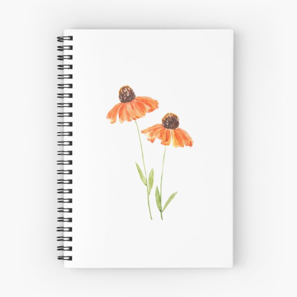 Item preview, hand painted two orange coneflowers watercolor  designed and sold by SelenePaintings .