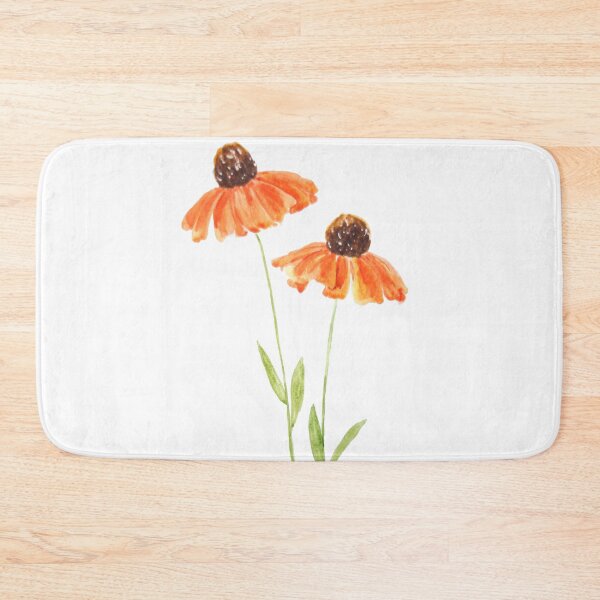 Item preview, hand painted two orange coneflowers watercolor  designed and sold by ColorandColor.