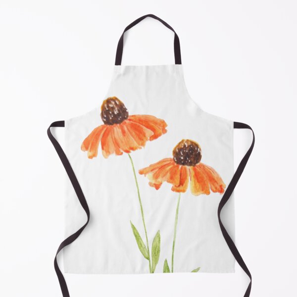 Item preview, hand painted two orange coneflowers watercolor designed and sold by ColorandColor.