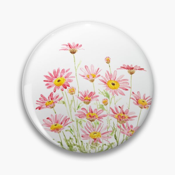 Item preview, hand painted pink Marigold Margarita Rosa watercolor  designed and sold by ColorandColor.