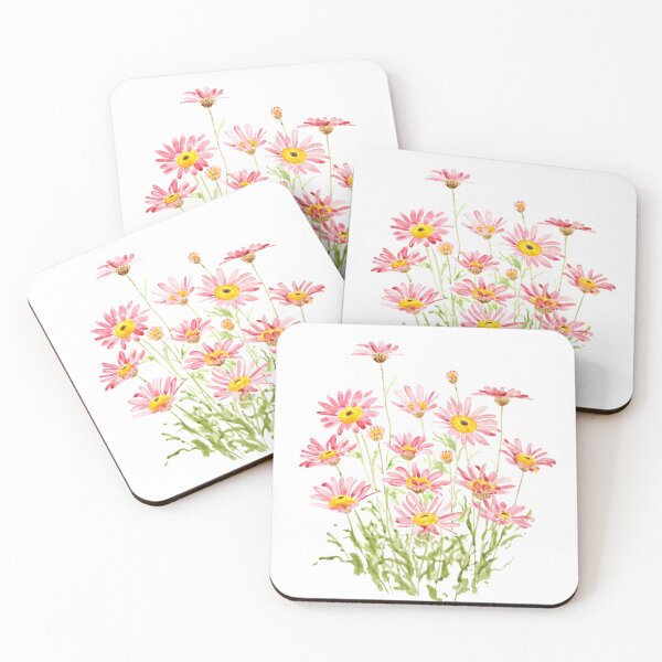 Item preview, hand painted pink Marigold Margarita Rosa watercolor  designed and sold by ColorandColor.