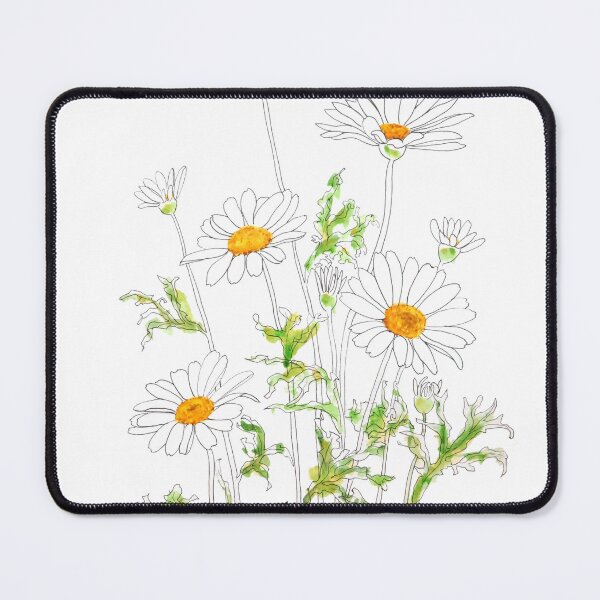 Item preview, hand painted white Margaret daisy ink and watercolor designed and sold by SelenePaintings .