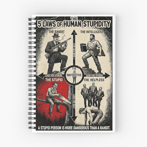 Item preview, The 5 Laws of Human Stupidity – Cipolla Edition designed and sold by The Anti-Utopian.