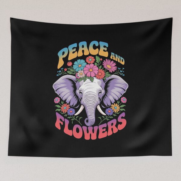 Item preview, Elephant Peace And Flowers Floral Flower Crown designed and sold by angolinnArt.