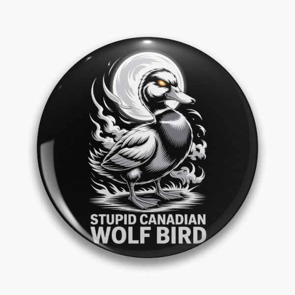 Item preview, Stupid Canadian Wolf Bird - Mystical Spiral Moon Standing Design designed and sold by DarylWelsh2024.