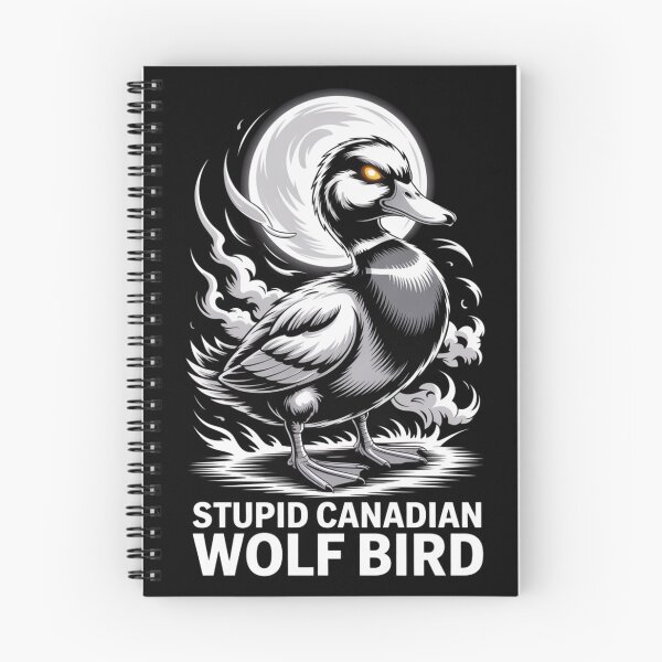 Item preview, Stupid Canadian Wolf Bird - Mystical Spiral Moon Standing Design designed and sold by DarylWelsh2024.