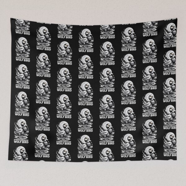 Item preview, Stupid Canadian Wolf Bird - Mystical Spiral Moon Standing Design designed and sold by DarylWelsh2024.