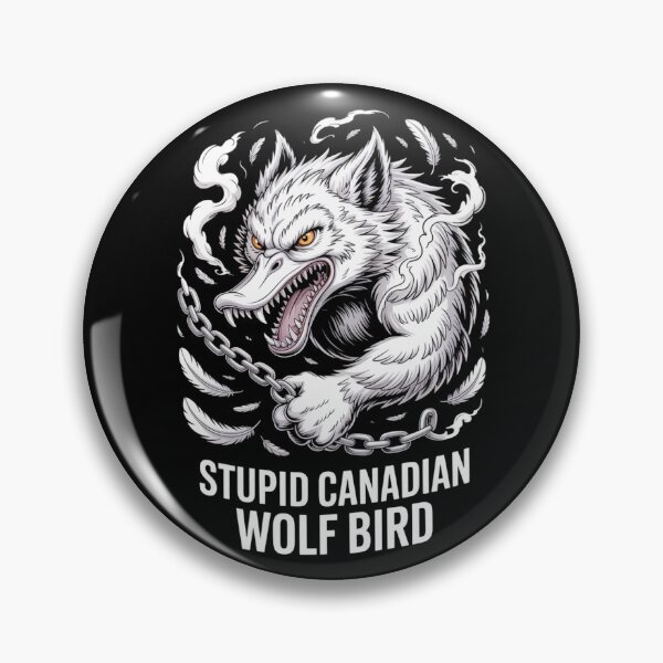 Item preview, Stupid Canadian Wolf Bird - Fierce Chain-Wrapped Feather Swirl Design designed and sold by DarylWelsh2024.