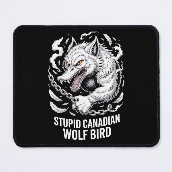 Item preview, Stupid Canadian Wolf Bird - Fierce Chain-Wrapped Feather Swirl Design designed and sold by DarylWelsh2024.