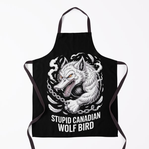 Item preview, Stupid Canadian Wolf Bird - Fierce Chain-Wrapped Feather Swirl Design designed and sold by DarylWelsh2024.