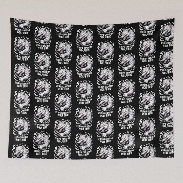 Item preview, Stupid Canadian Wolf Bird - Fierce Chain-Wrapped Feather Swirl Design designed and sold by DarylWelsh2024.