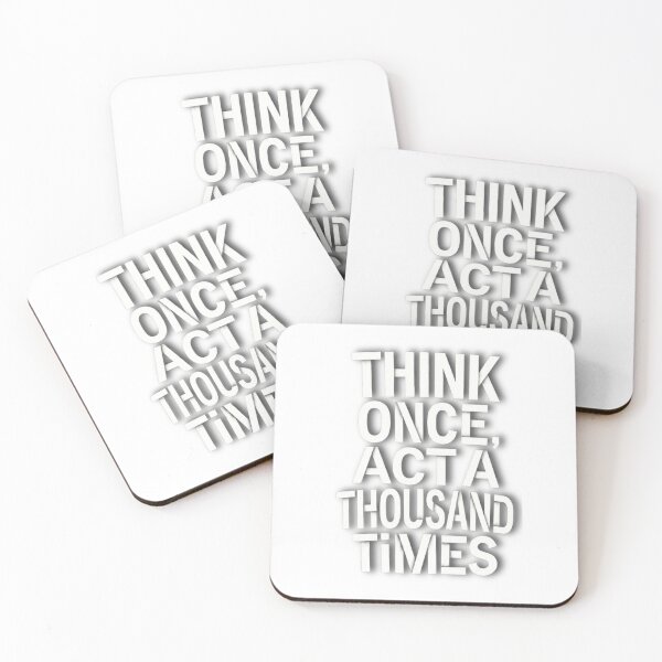 Item preview, Think Once, Act A Thousand Times - Bold Motivational Hustle Typography designed and sold by Williams Anderson.