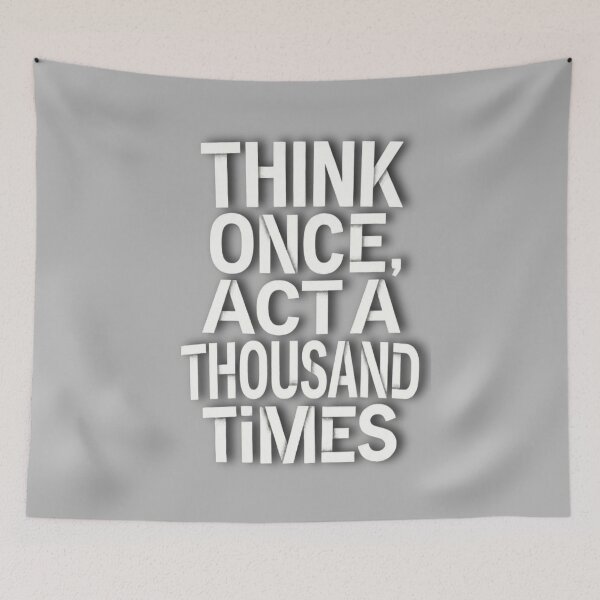 Item preview, Think Once, Act A Thousand Times - Bold Motivational Hustle Typography designed and sold by Williams Anderson.