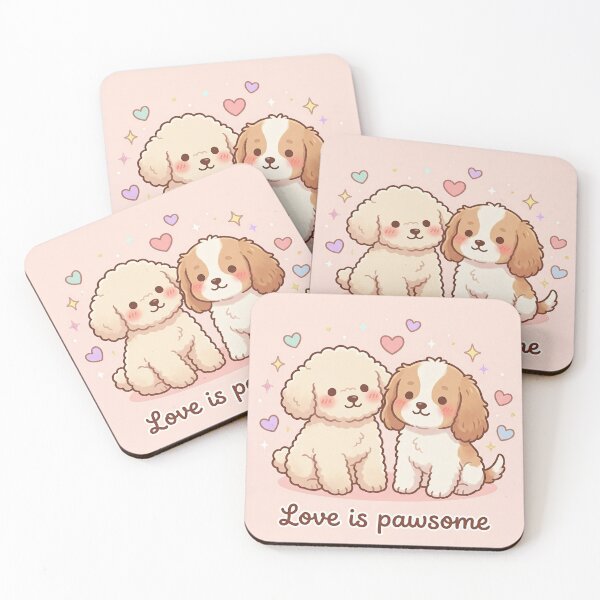 Item preview, Cute Dog Couple in Love – Valentine’s Romantic Gift Poster designed and sold by Nice Vibes Prints.