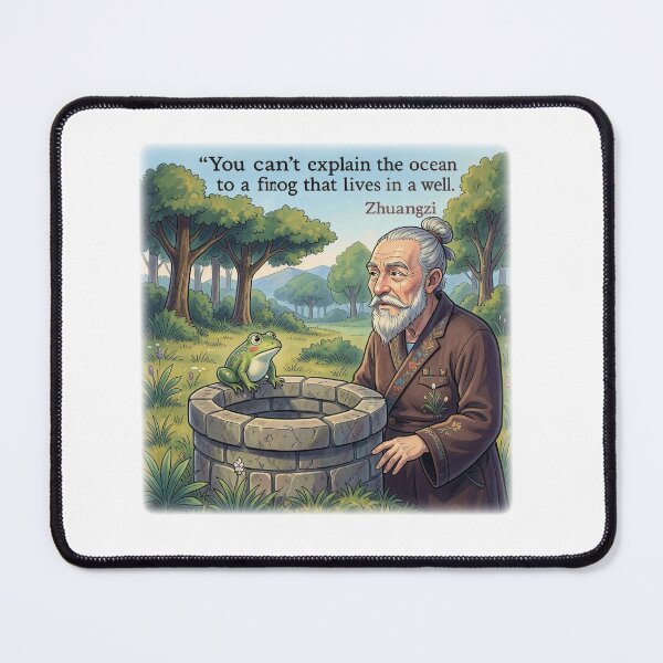 Item preview, You Can’t Explain the Ocean to a Frog in a Well – Zhuangzi Philosophy Art | Taoist Wisdom Illustration designed and sold by YogaCreations.