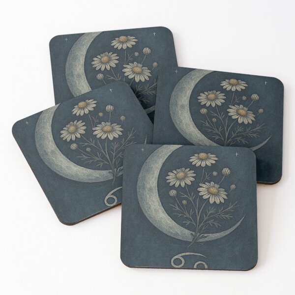 Item preview, Mystical Chamomile Moon – Cancer Zodiac Botanical Art designed and sold by LuxuryApparels.