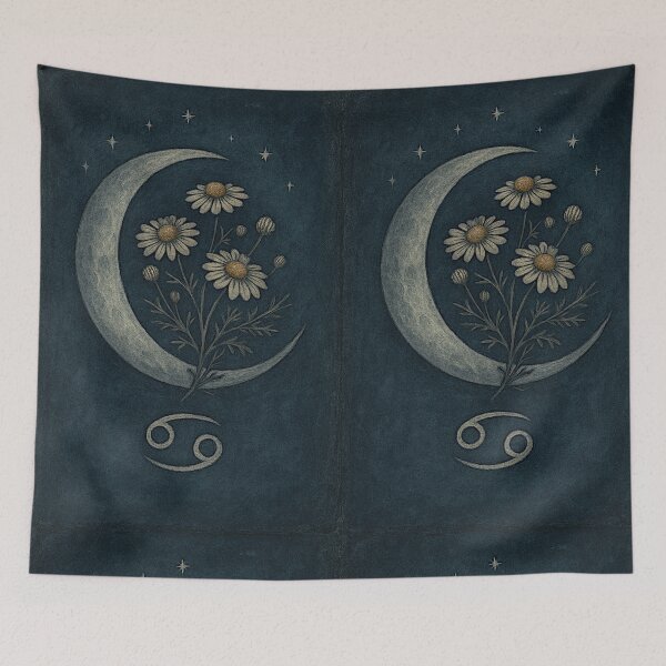 Item preview, Mystical Chamomile Moon – Cancer Zodiac Botanical Art designed and sold by LuxuryApparels.