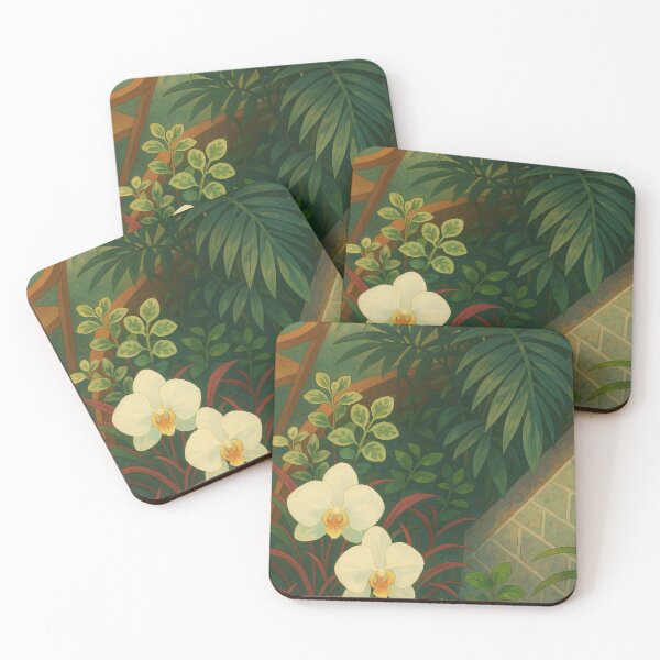 Item preview, White Orchids Sanctuary – Lush Tropical Botanical Illustration designed and sold by Sepia soul.