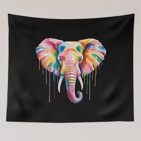 Item preview, Elephant Portrait Animal Art Floral Splash Wildlife Nature1 designed and sold by angolinnArt.