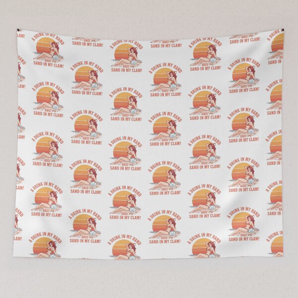 Item preview, A drink in my hand and sand in my clam! designed and sold by NicMacTees.
