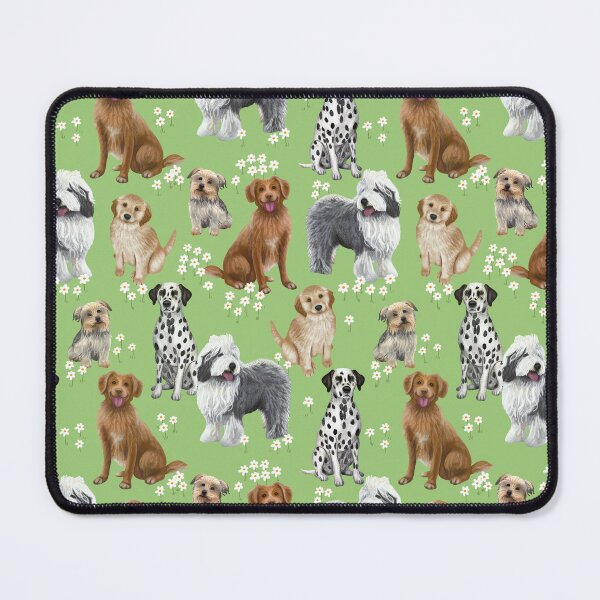 Item preview, Dog pattern with green background designed and sold by ClaireNigeon.