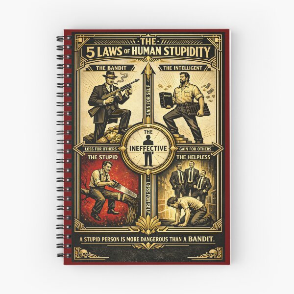 Item preview, The 5 Laws of Human Stupidity – Cipolla Edition (Gold) designed and sold by The Anti-Utopian.