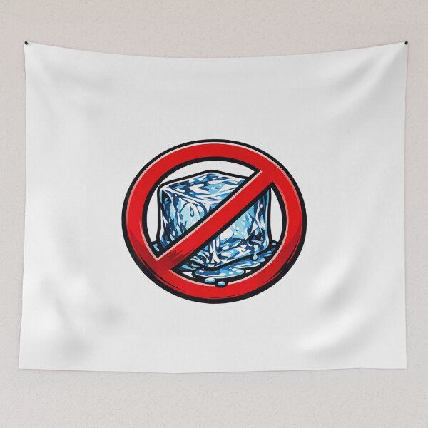 Item preview, Bold Red Prohibited No Ice Cube Symbol Social Justice Protest Art designed and sold by Phil Ben.