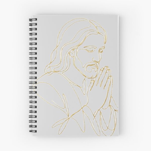 Item preview, Jesus Praying – One Line Gold Minimalist Christian Art designed and sold by Holy Ink.