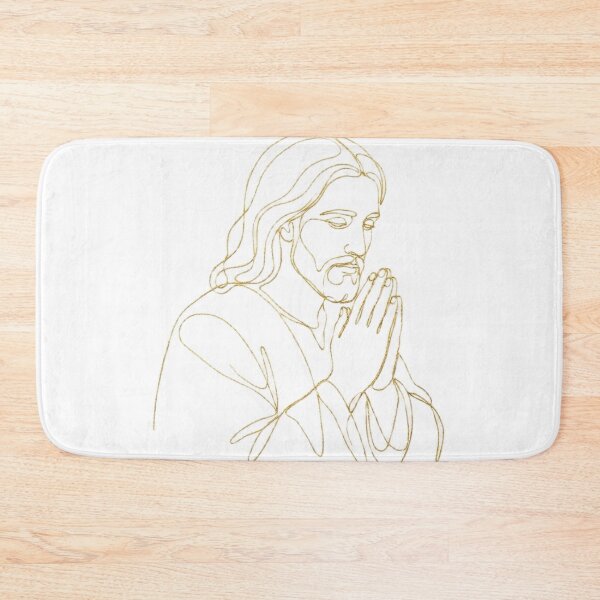 Item preview, Jesus Praying – One Line Gold Minimalist Christian Art designed and sold by Holy Ink.