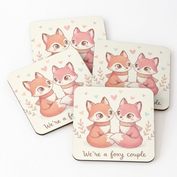 Item preview, Cute Fox Couple in Love – Valentine’s Romantic  designed and sold by Nice Vibes Prints.