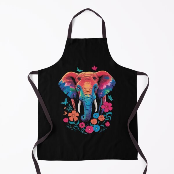 Item preview, Elephant Portrait Colorful Floral Artwork Safari Nature designed and sold by angolinnArt.
