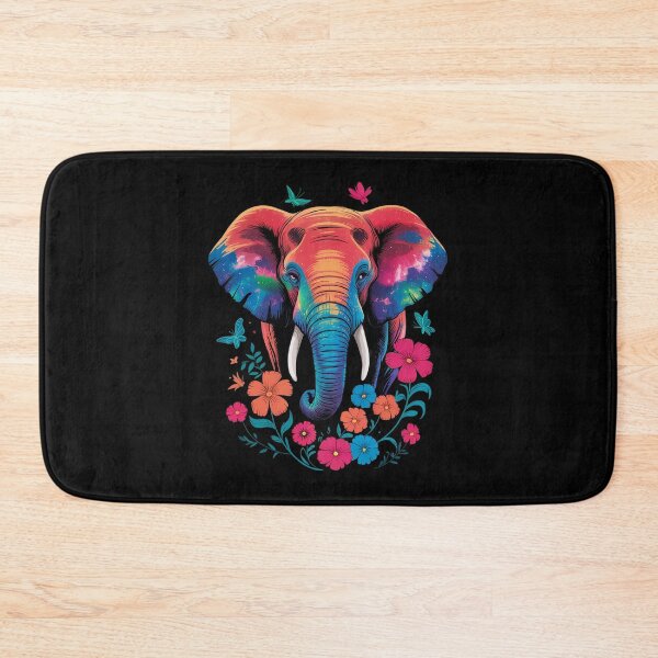 Item preview, Elephant Portrait Colorful Floral Artwork Safari Nature designed and sold by angolinnArt.