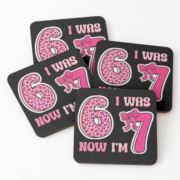 Item preview, I Was 6 Now I'm 7 Birthday Girl Leopard Coquette Bow Funny 67 Kids designed and sold by UniTeeCo.