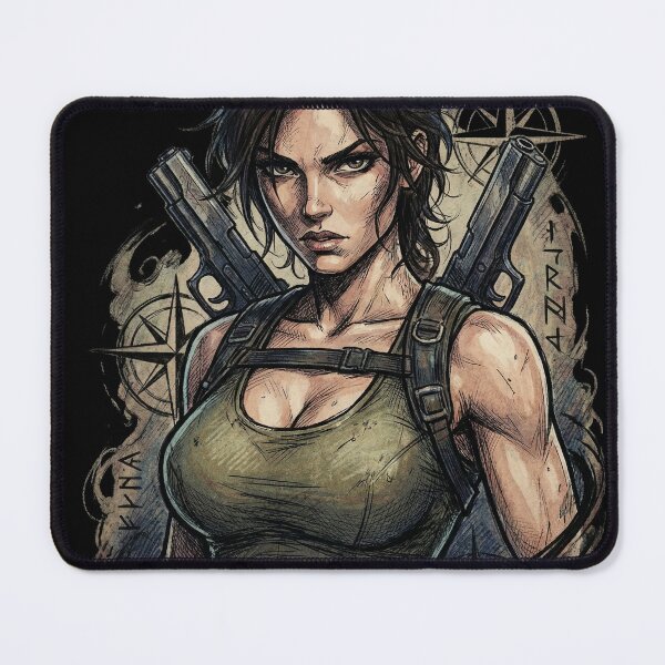 Item preview, Lara Croft Tomb Raider T-Shirt | Classic Dual Pistols Archaeologist Gamer Tee designed and sold by Senpaiwaves.