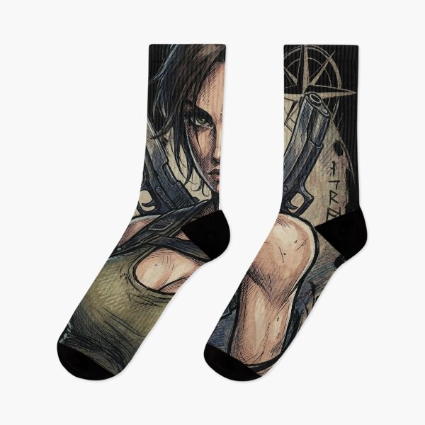 Item preview, Lara Croft Tomb Raider T-Shirt | Classic Dual Pistols Archaeologist Gamer Tee designed and sold by Senpaiwaves.