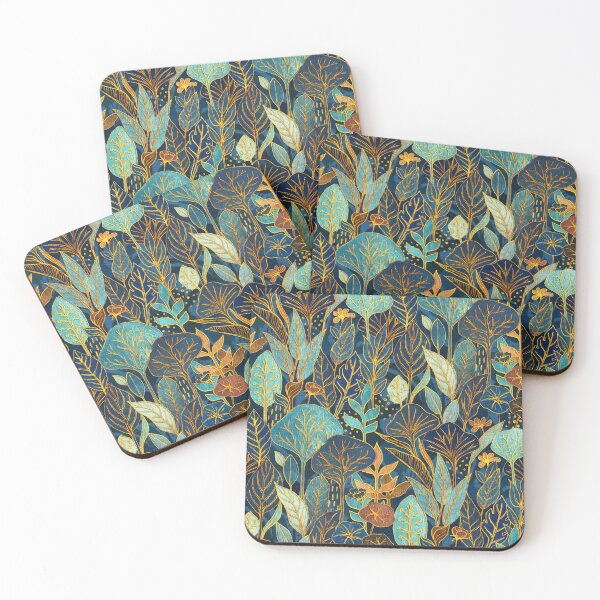 Item preview, Naive Art Lush Garden Tapestry in Aqua and Indigo Blue designed and sold by micklyn.
