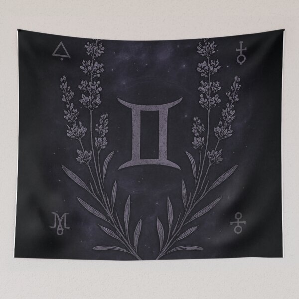 Item preview, Gemini Lavender Duality – Occult Botanical Zodiac Art designed and sold by LuxuryApparels.