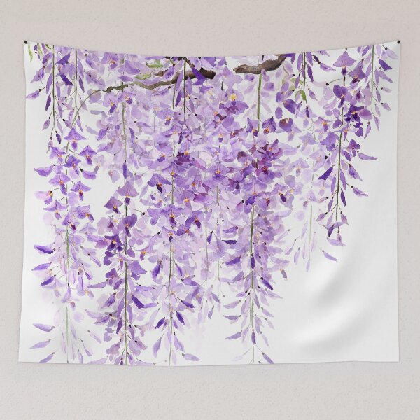 Item preview, hand painted watercolor wisteria in bloom 2024 version 2 designed and sold by ColorandColor.